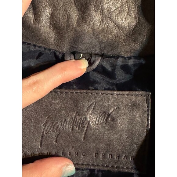 Vintage Jacqueline Ferrar Gray Button-Down 80s Leather Jacket - Size L - Picture 7 of 7